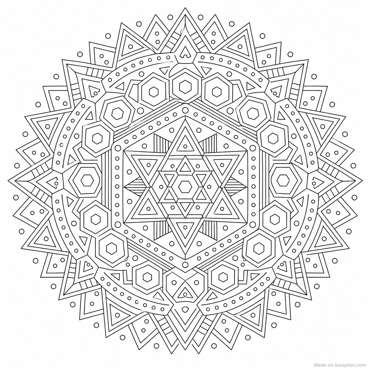 Geometric Mandala — Coloring Page