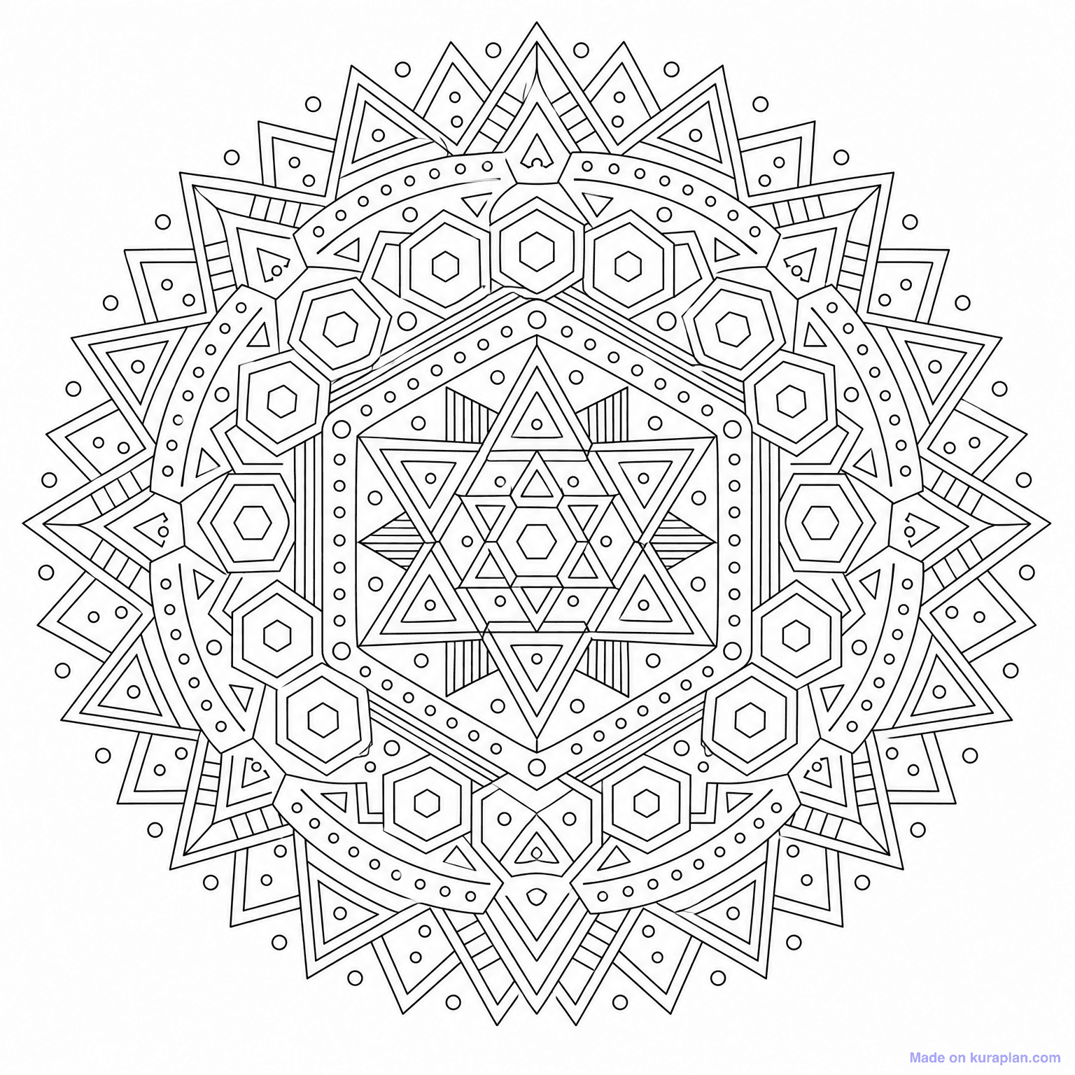 Geometric Mandala — Coloring Page