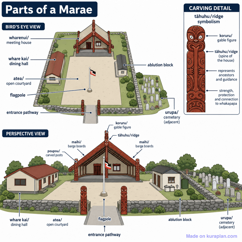 Parts of a Marae (detailed)