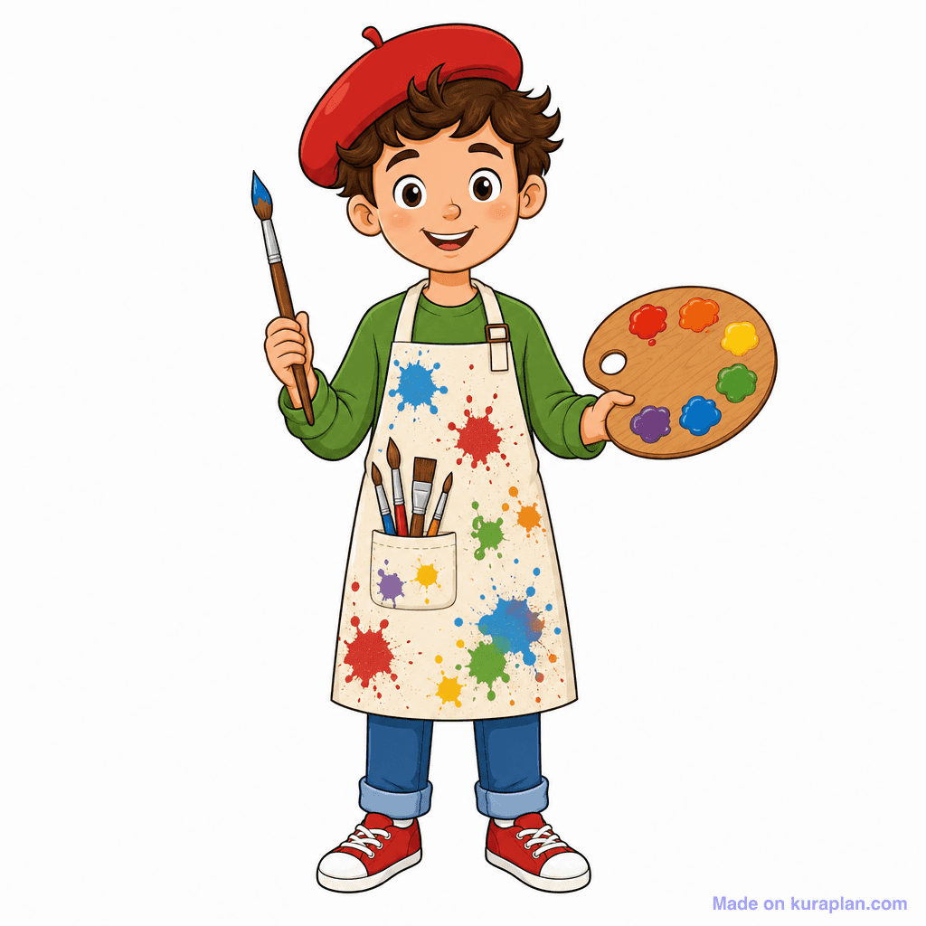 Mascot Art Painter Kid