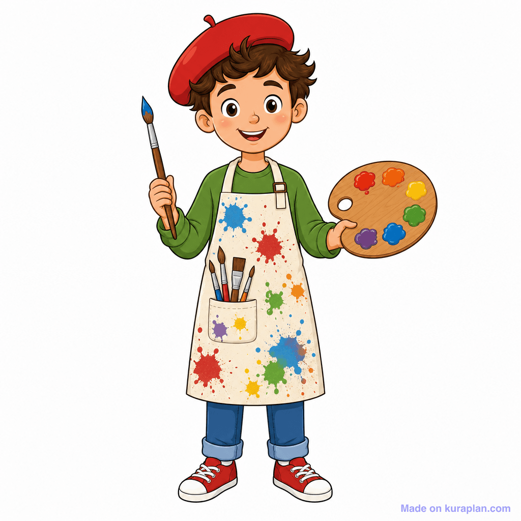 Mascot Art Painter Kid