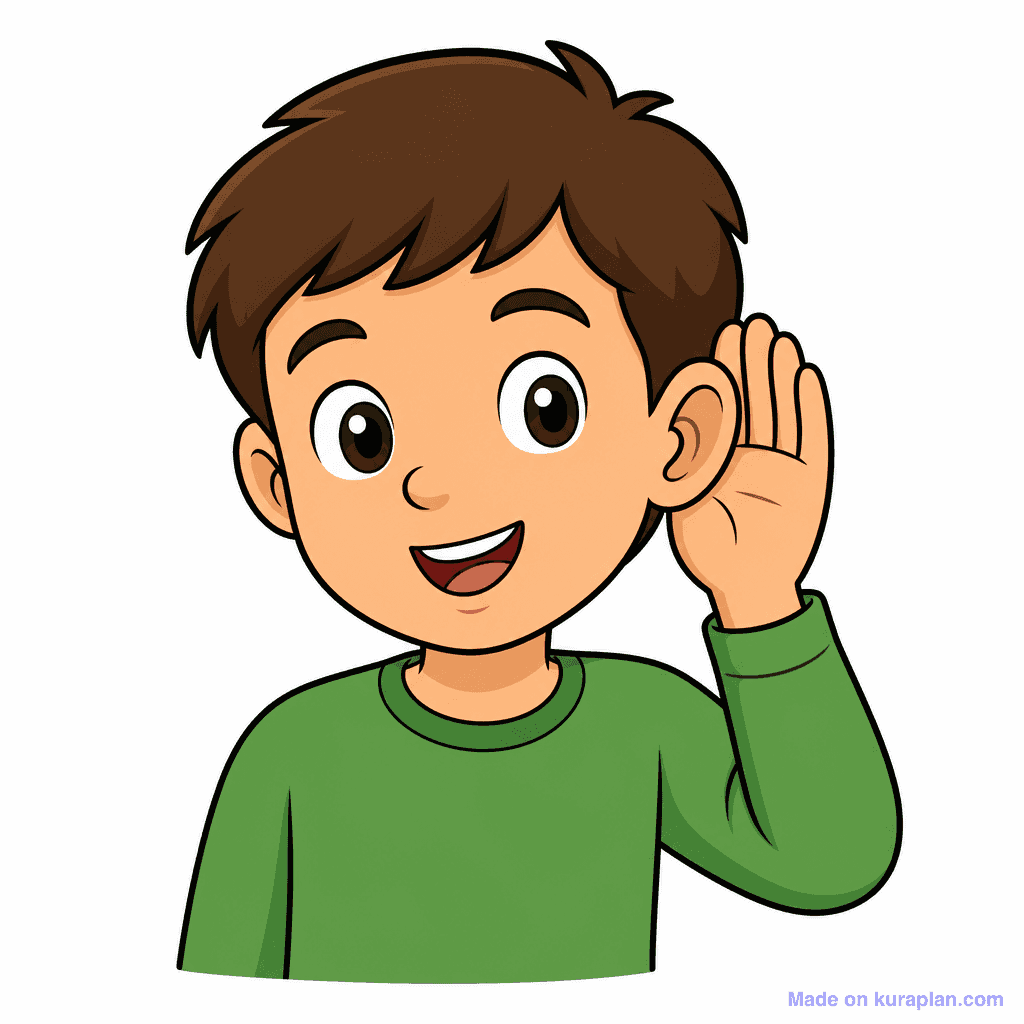 Mascot Kid Listening Ear