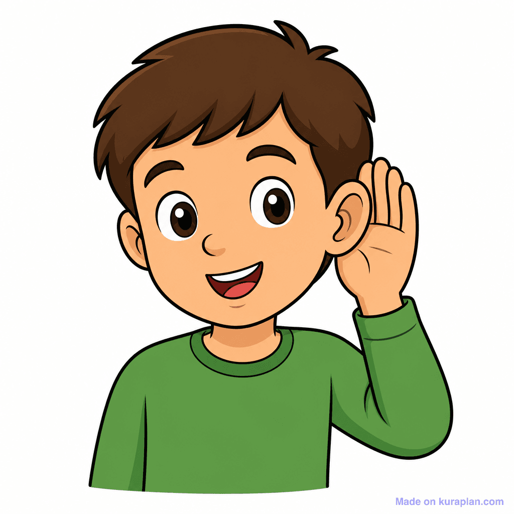 Mascot Kid Listening Ear