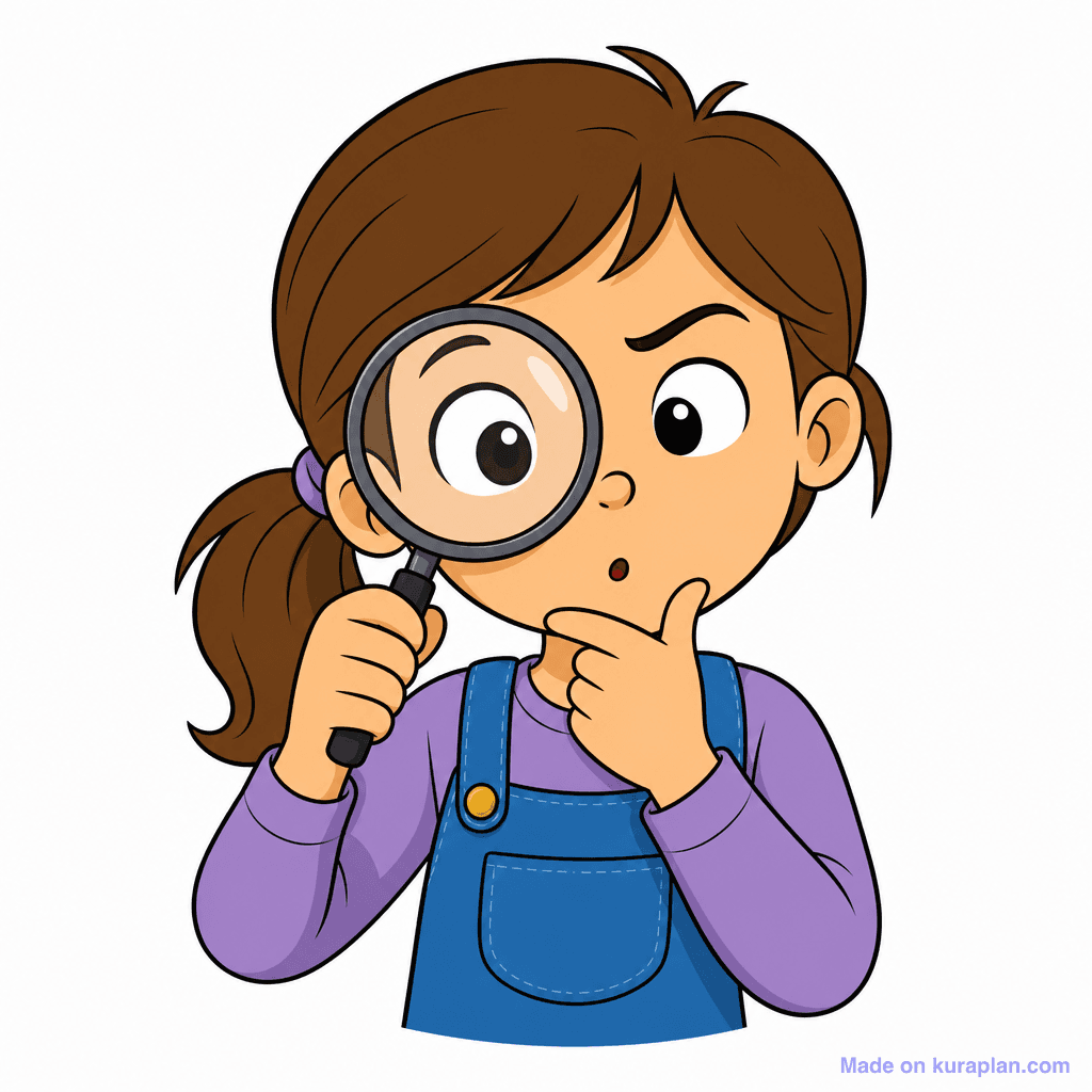 Mascot Kid Magnifying Glass