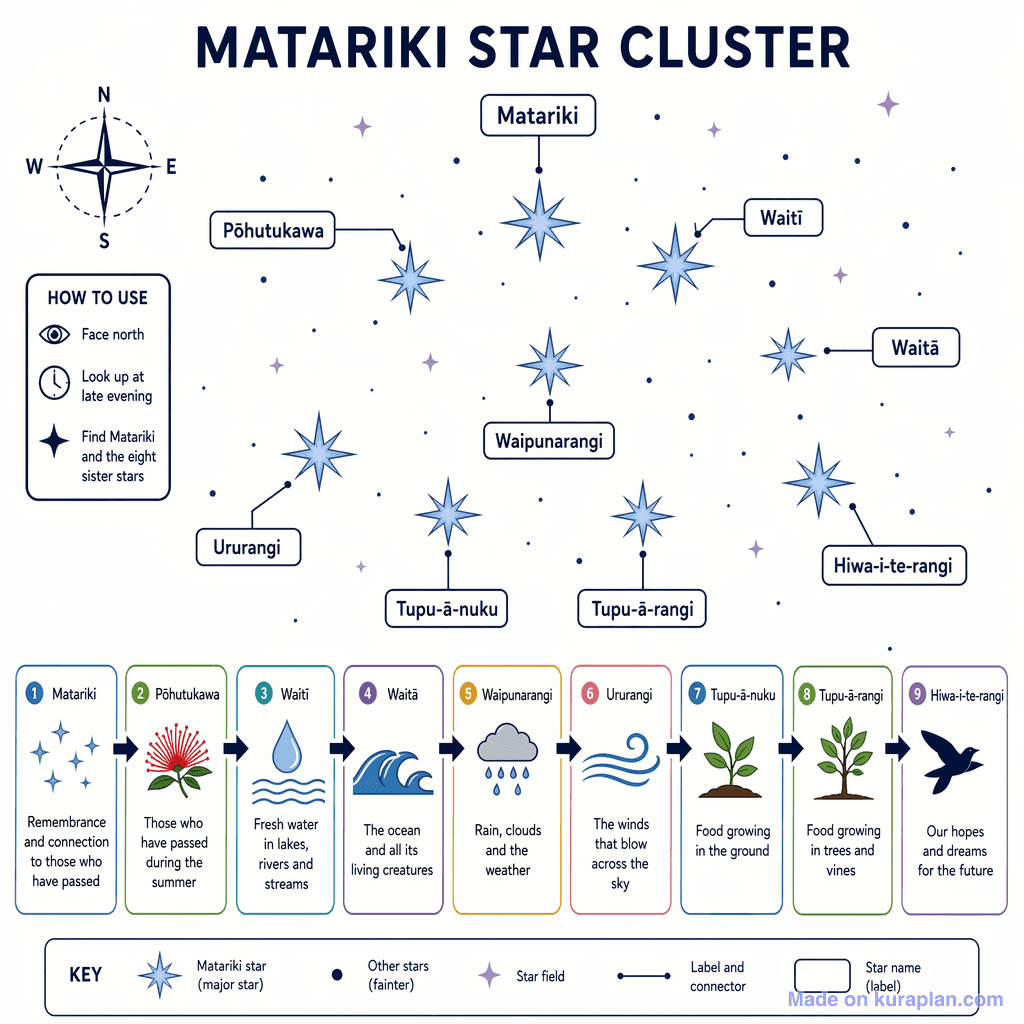 Matariki Star Cluster (detailed)