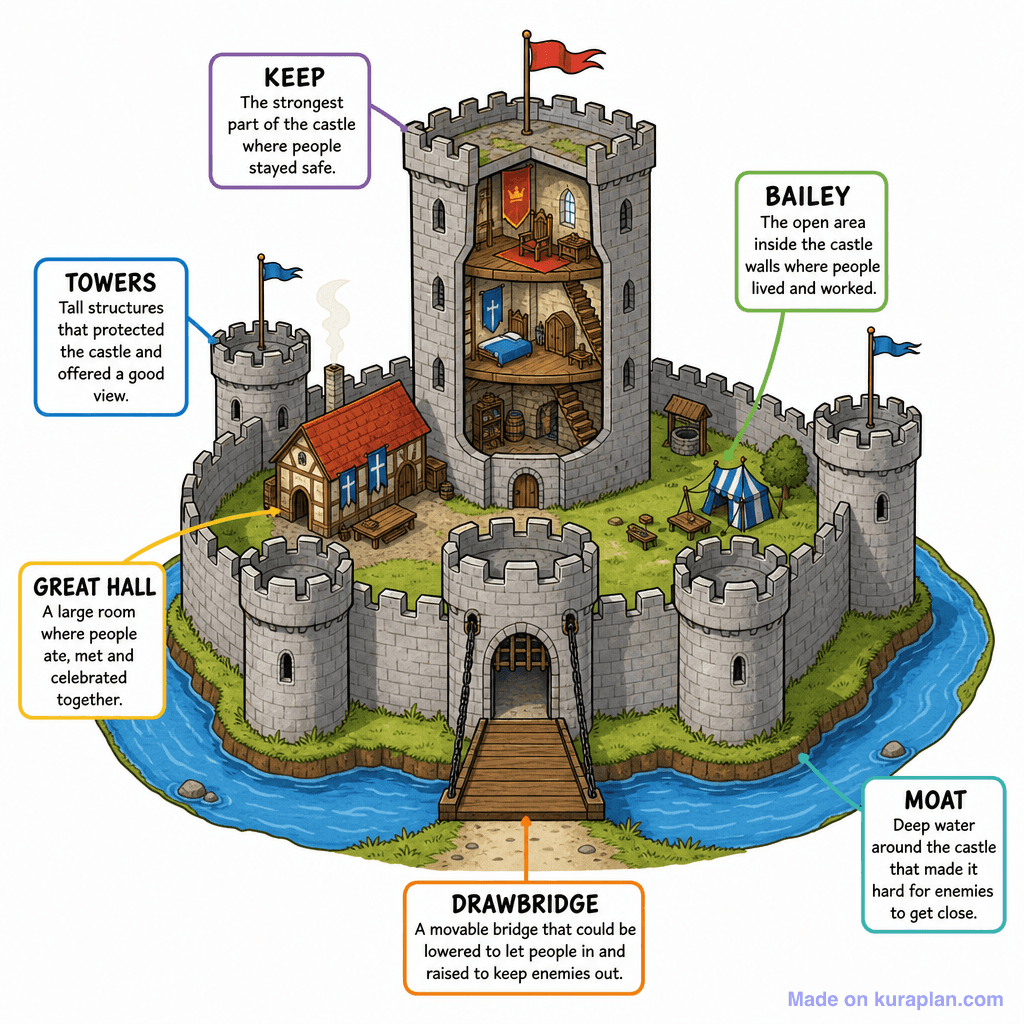 Medieval Castle Cross Section