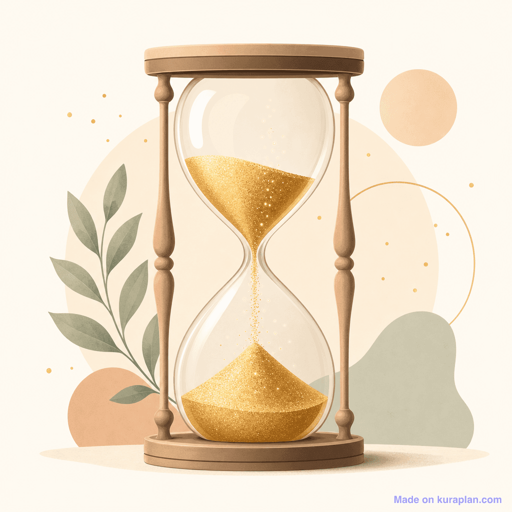 Hourglass with golden sand