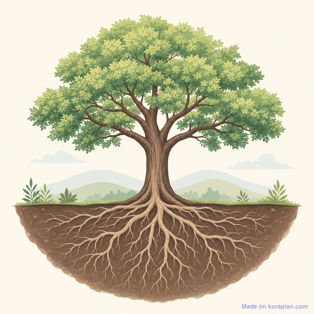 Tree with deep underground roots
