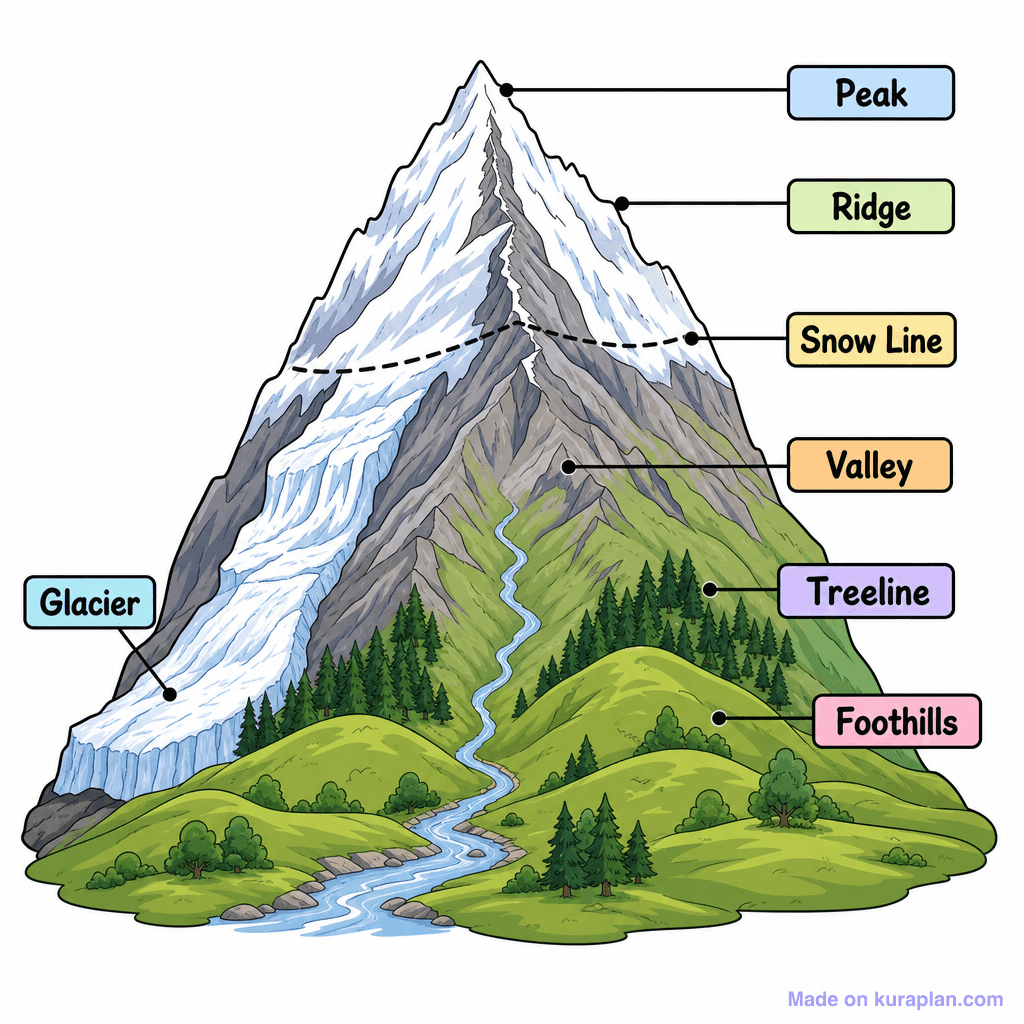 Mountain Anatomy Labelled