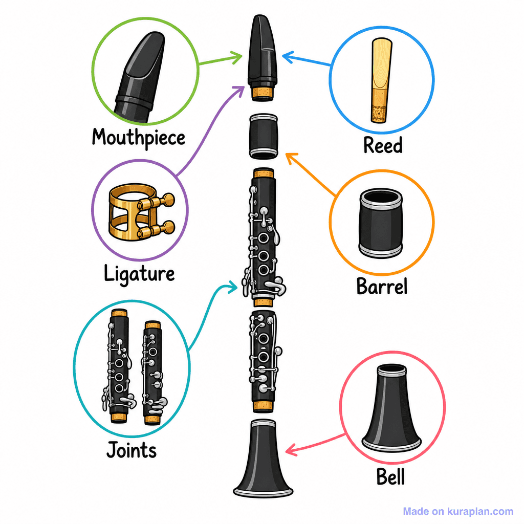 Music Clarinet Labelled
