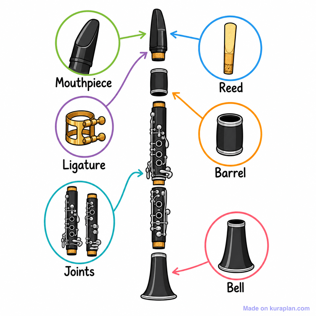 Music Clarinet Labelled