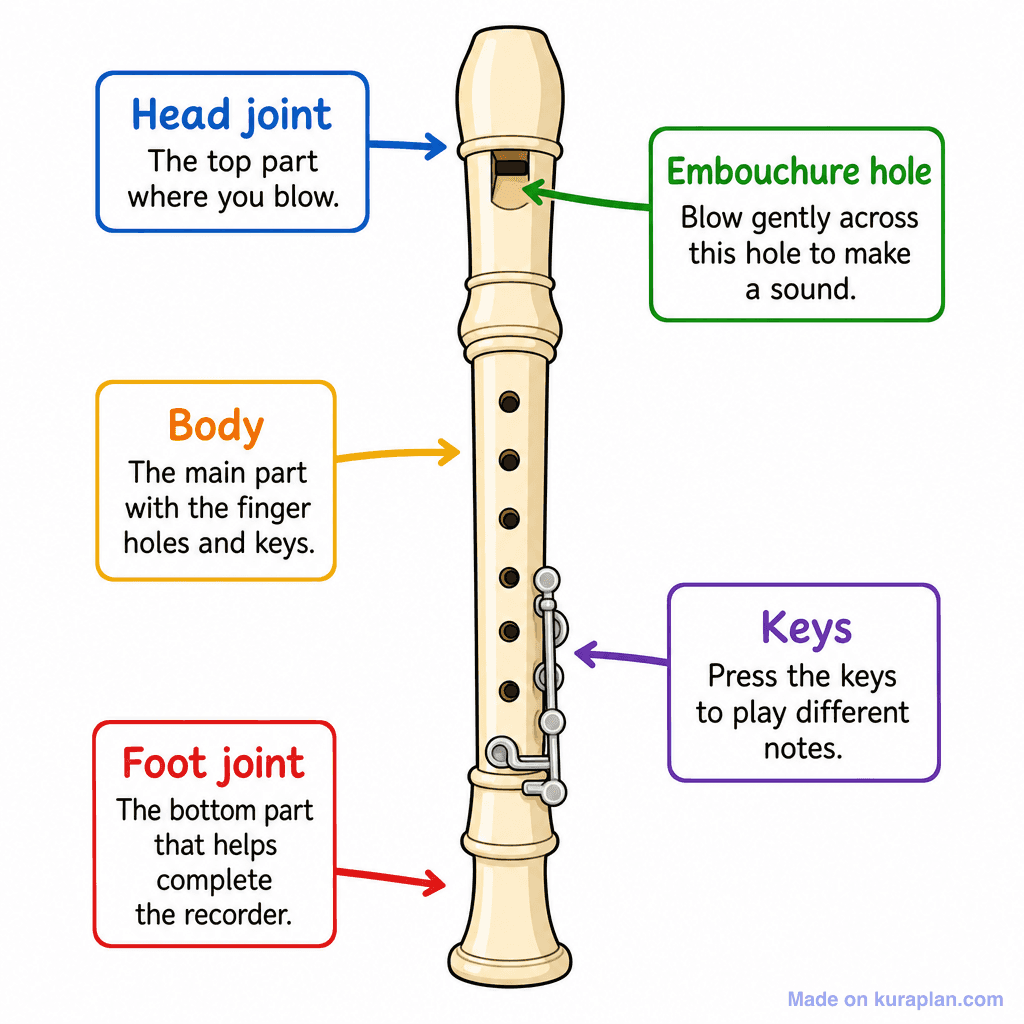 Music Flute Labelled