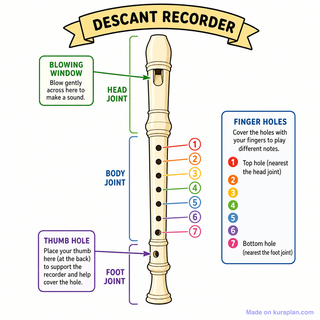 Music Recorder Labelled