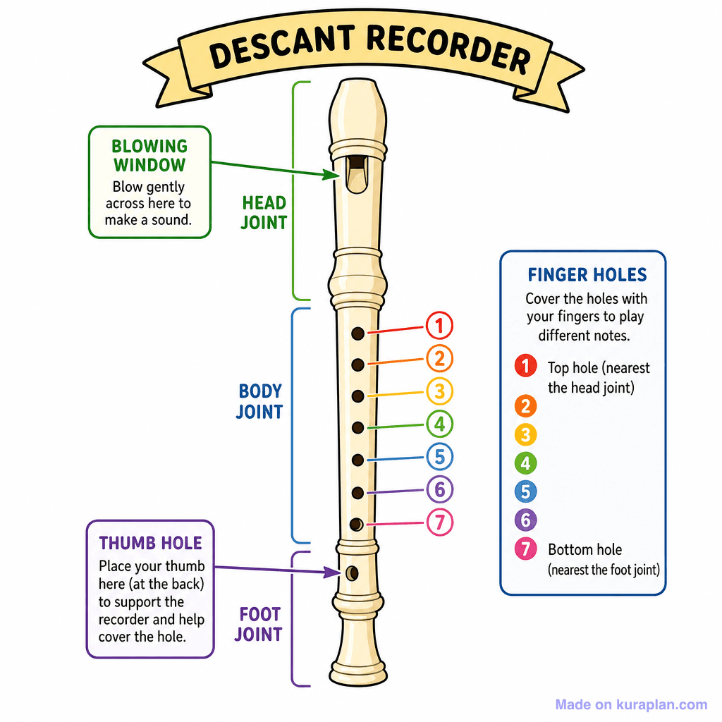 Music Recorder Labelled