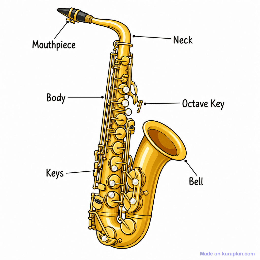 Music Saxophone Labelled