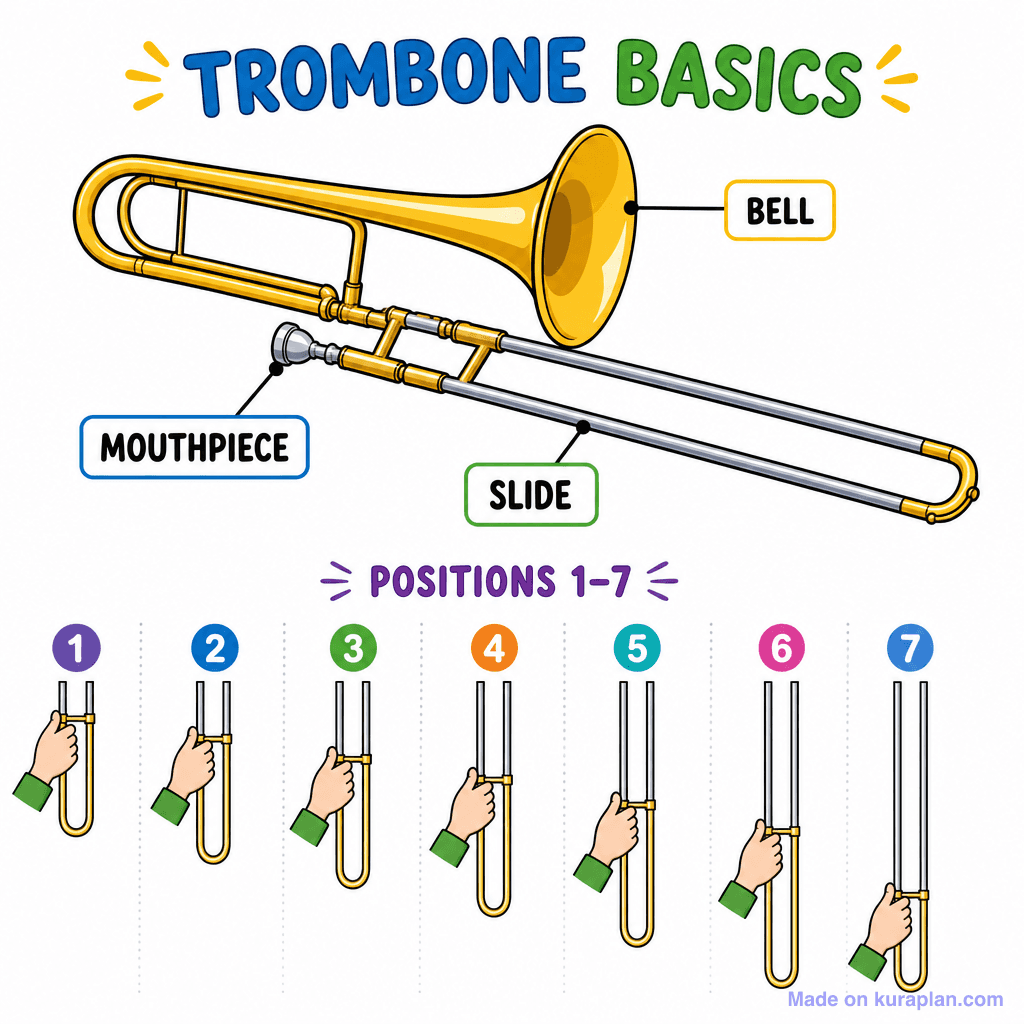 Music Trombone Labelled