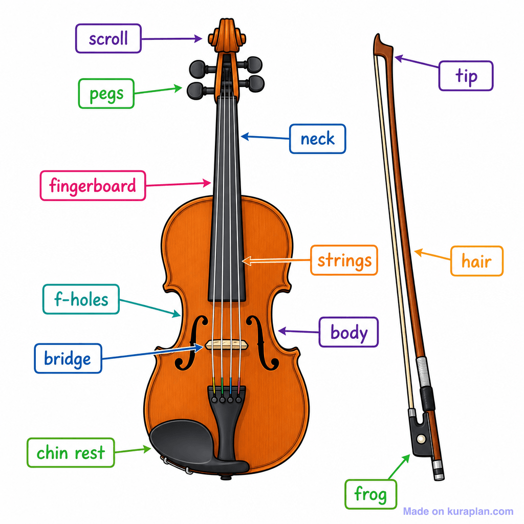 Music Violin Labelled