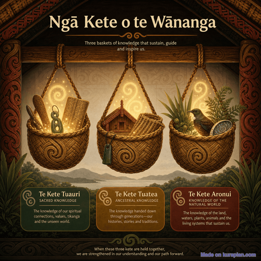 Ngā Kete o te Wānanga — three baskets of knowledge