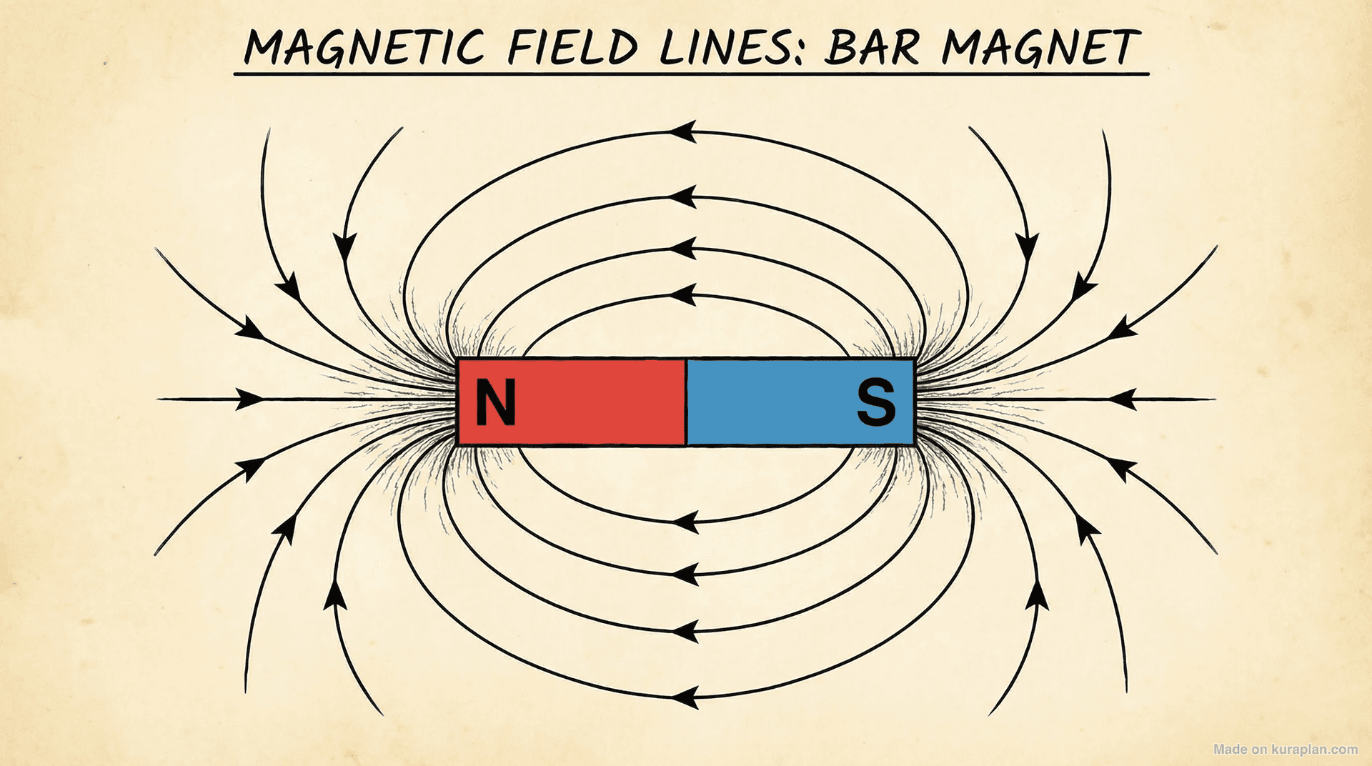 Magnetic field diagram for physics education