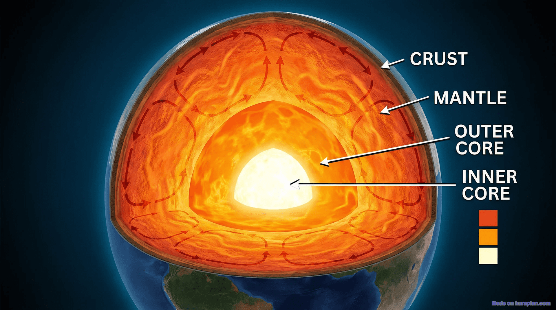 Earth's layers diagram for geology education