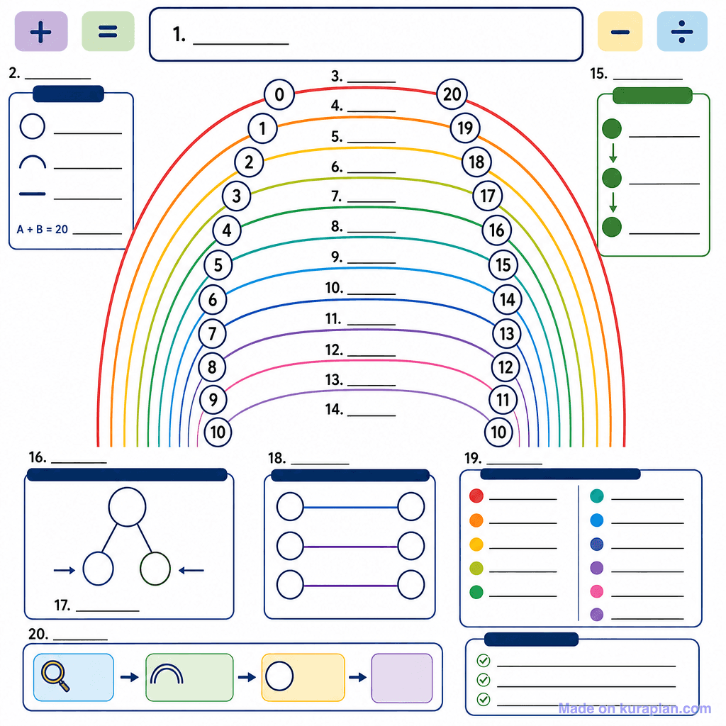Number Bonds to 20 (detailed, unlabeled)