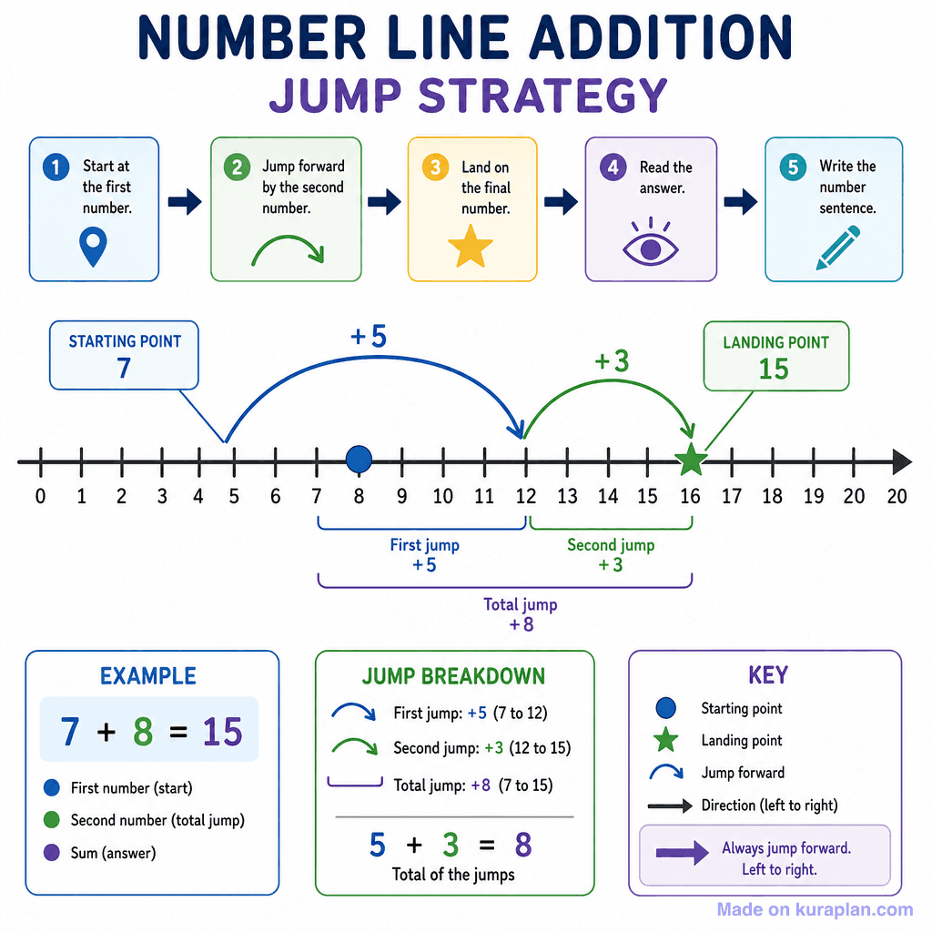Number Line Addition – Jump Strategy (detailed)