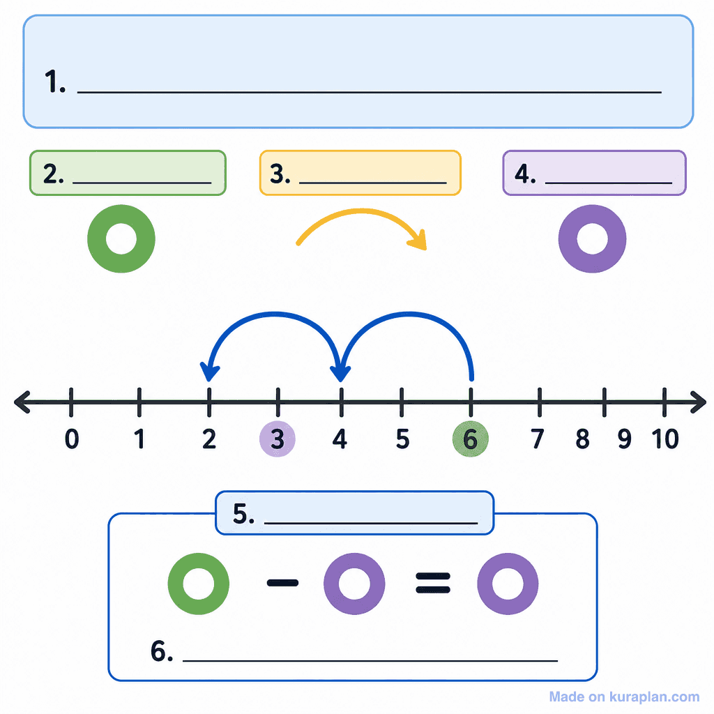 Number Line Subtraction Jump Strategy (Whole Numbers) (simple, unlabeled)