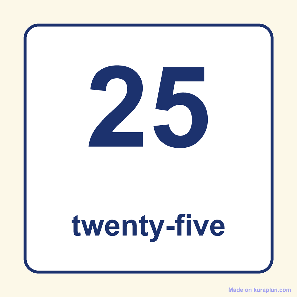 Number Word — 25 (Twenty-Five)