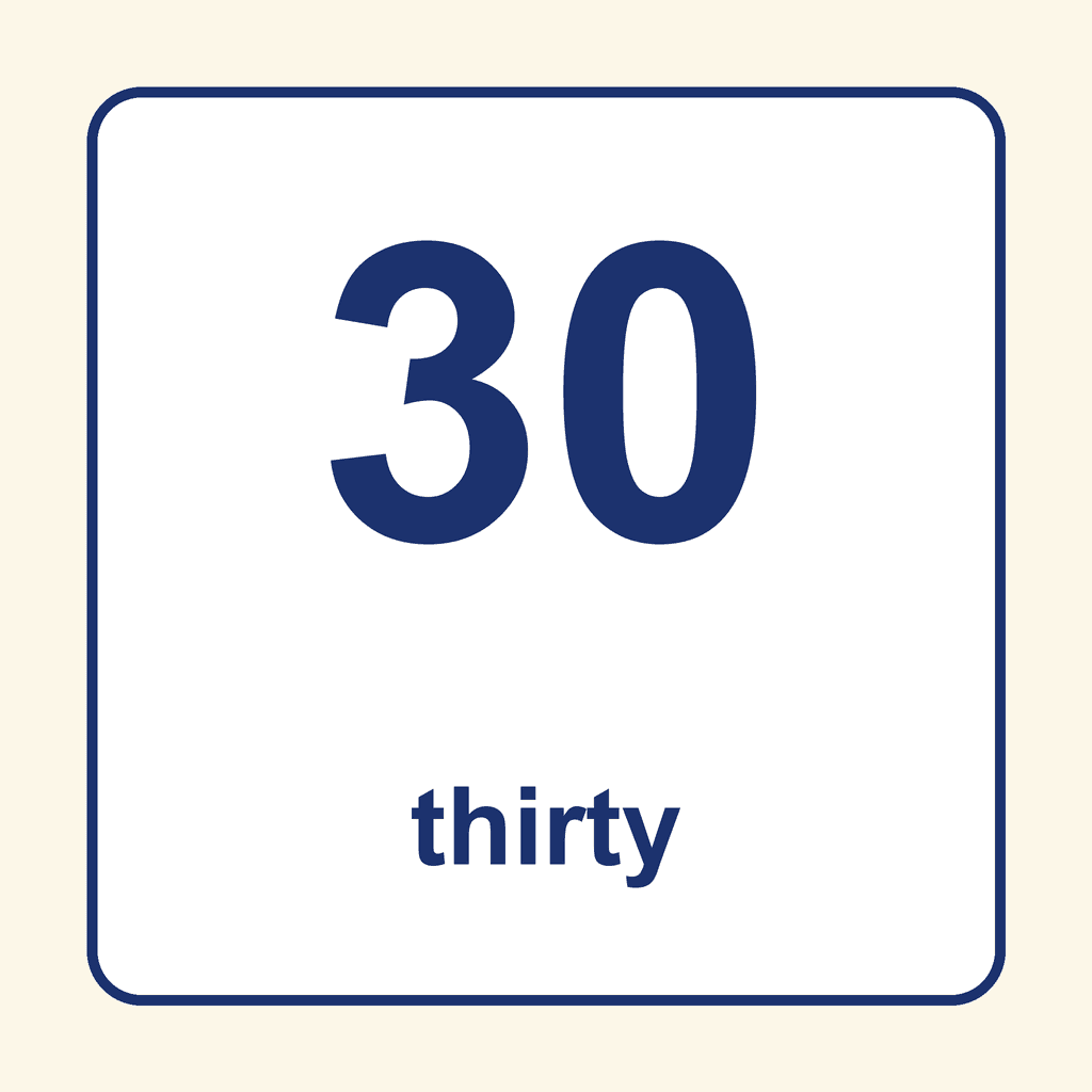 Number Word — 30 (Thirty)