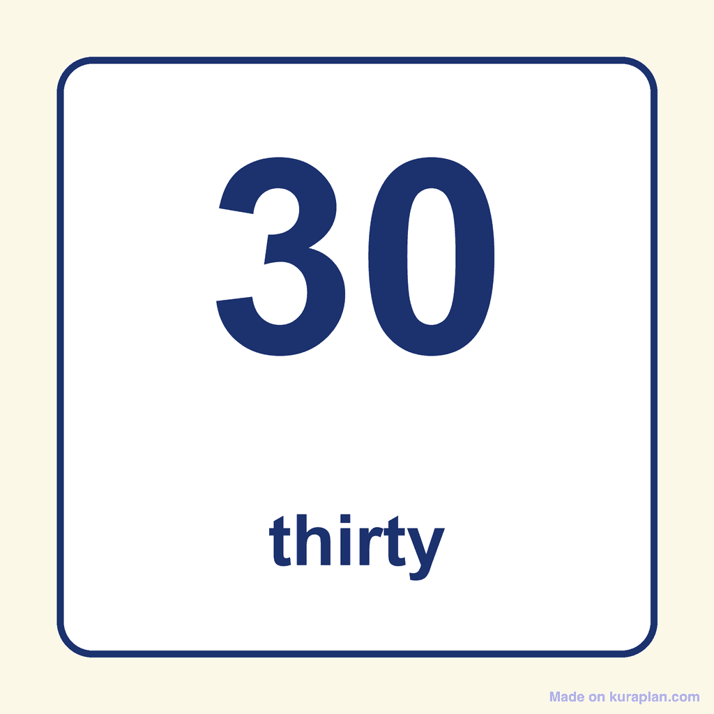 Number Word — 30 (Thirty)