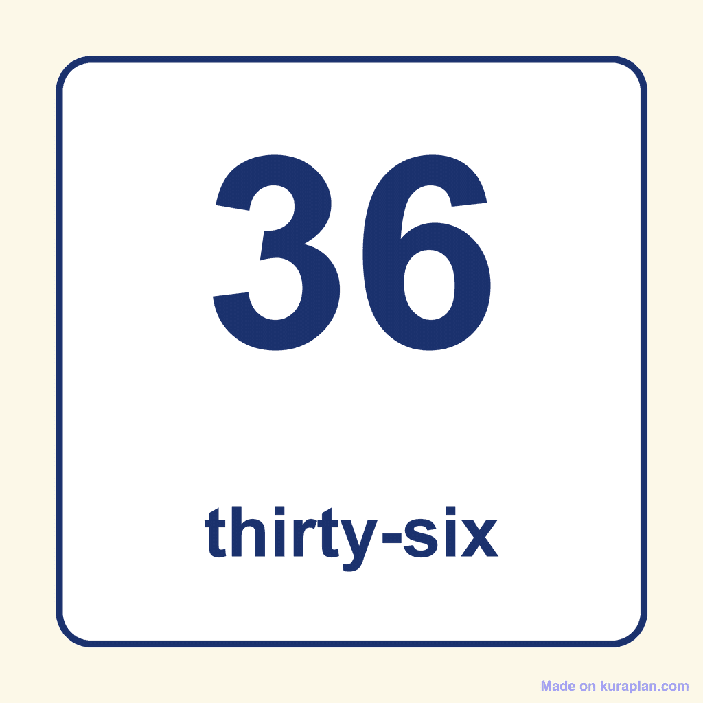Number Word — 36 (Thirty-Six)