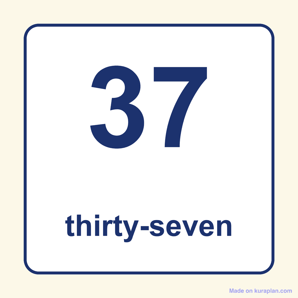 Number Word — 37 (Thirty-Seven)