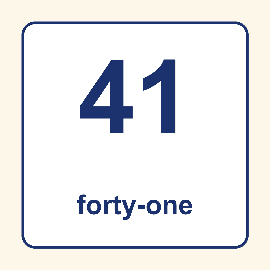 Number Word — 41 (Forty-One)