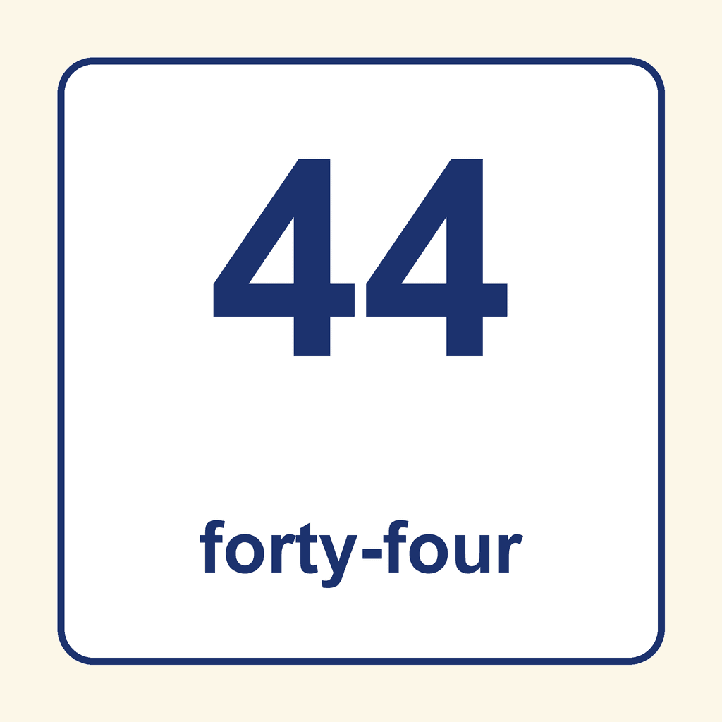 Number Word — 44 (Forty-Four)