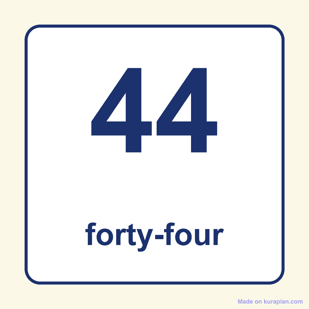 Number Word — 44 (Forty-Four)