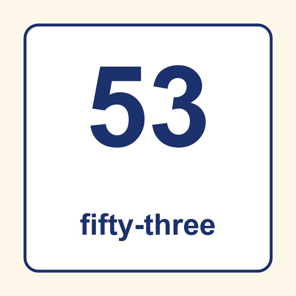 Number Word — 53 (Fifty-Three)