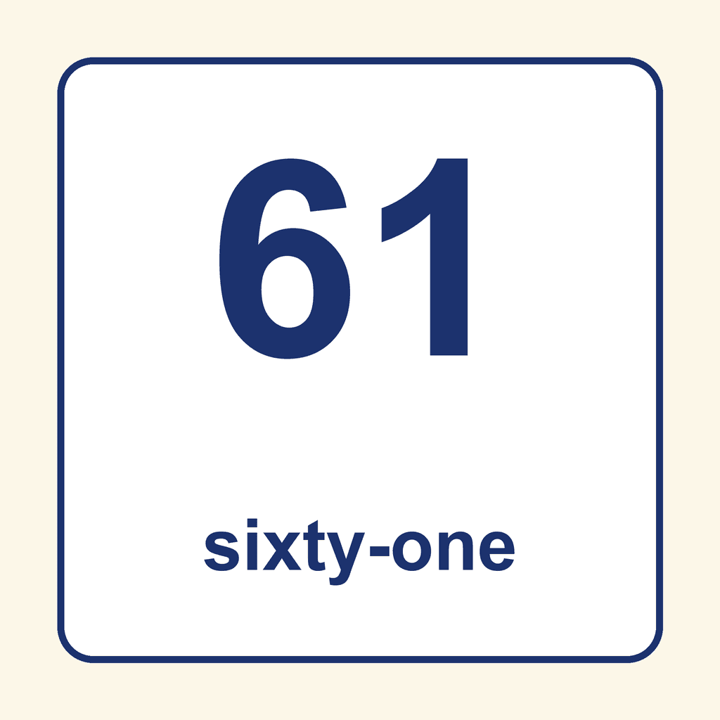 Number Word — 61 (Sixty-One)