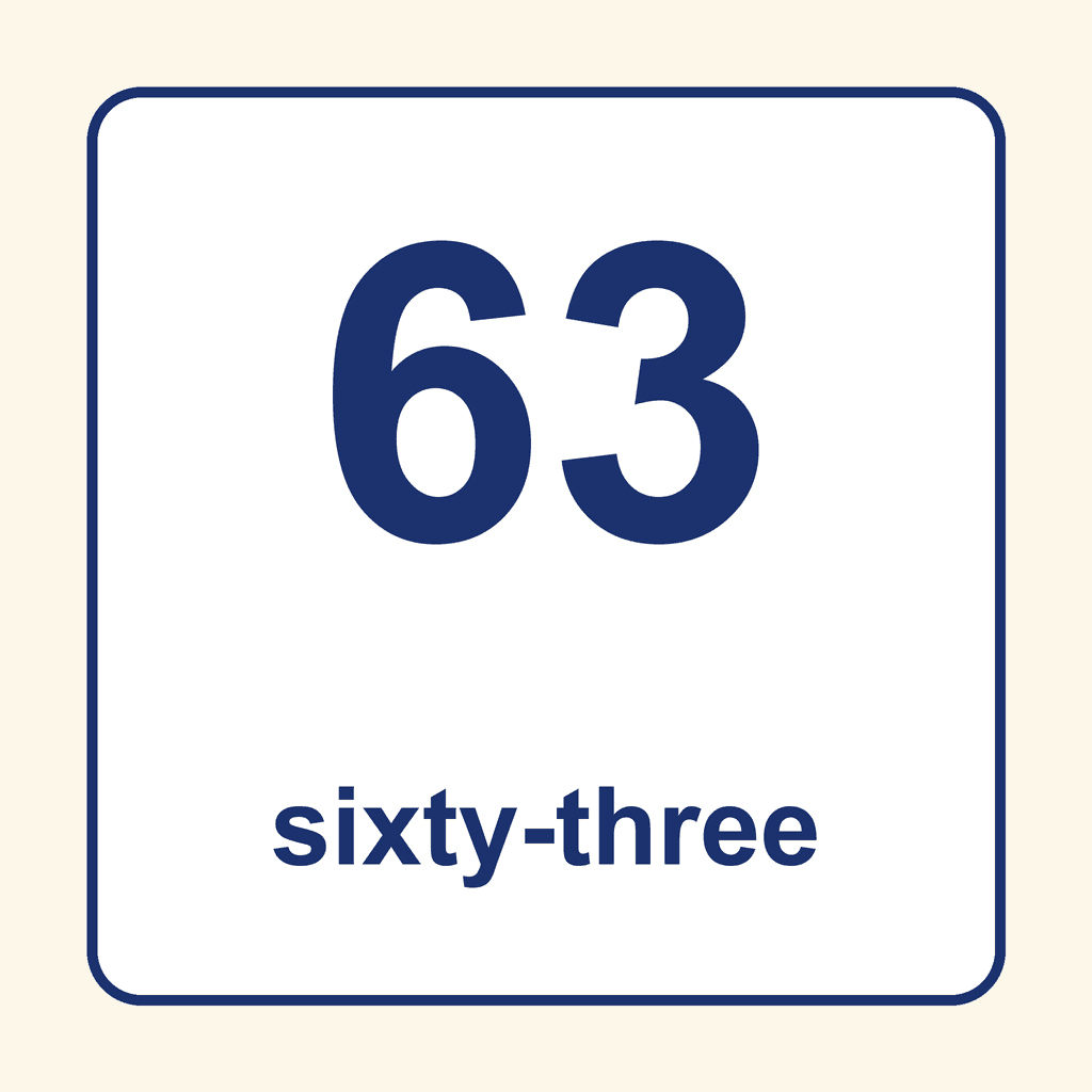 Number Word — 63 (Sixty-Three)