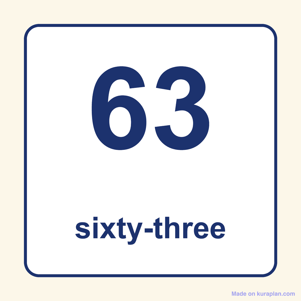 Number Word — 63 (Sixty-Three)