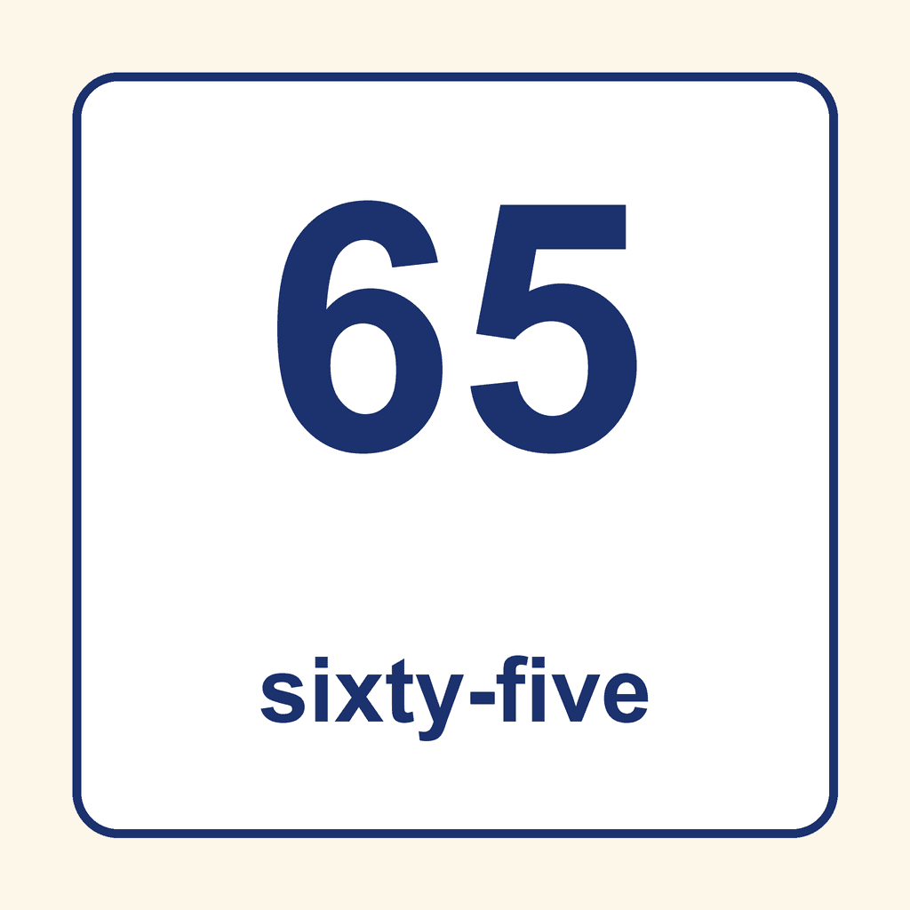Number Word — 65 (Sixty-Five)