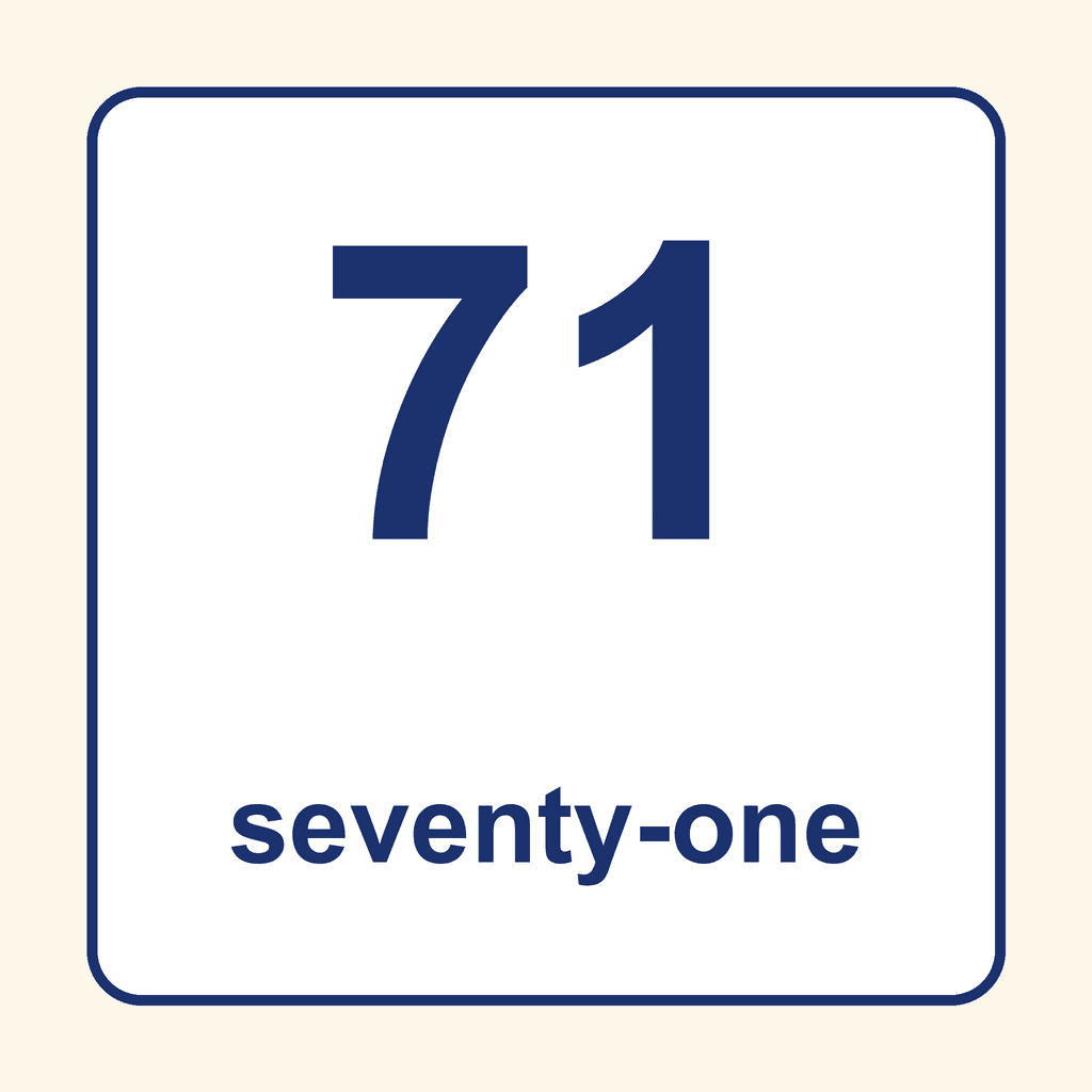 Number Word — 71 (Seventy-One)