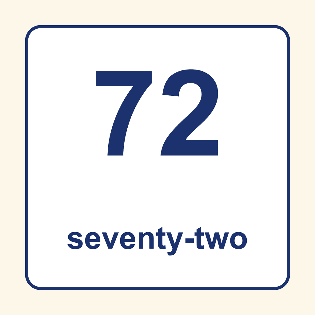 Number Word — 72 (Seventy-Two)