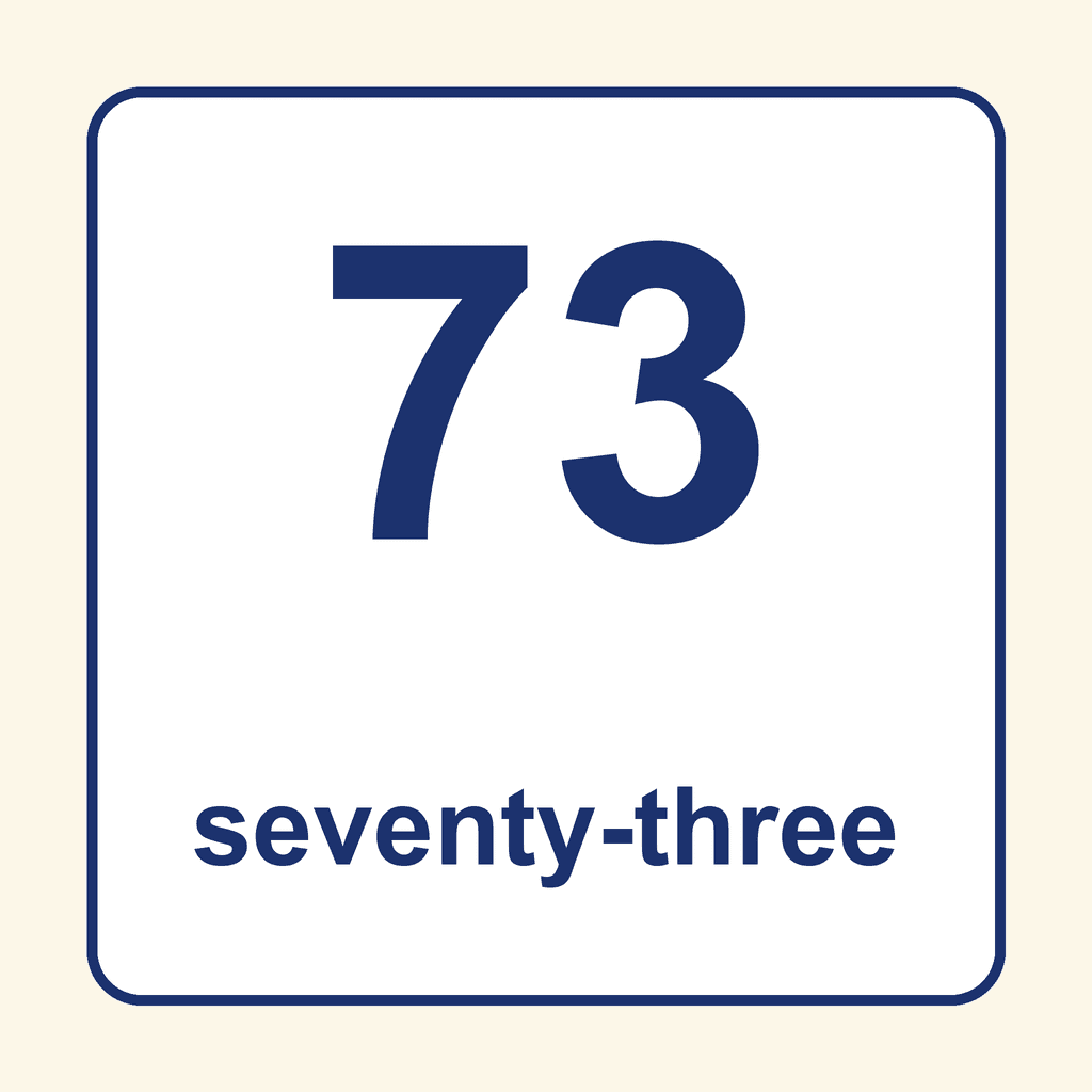 Number Word — 73 (Seventy-Three)