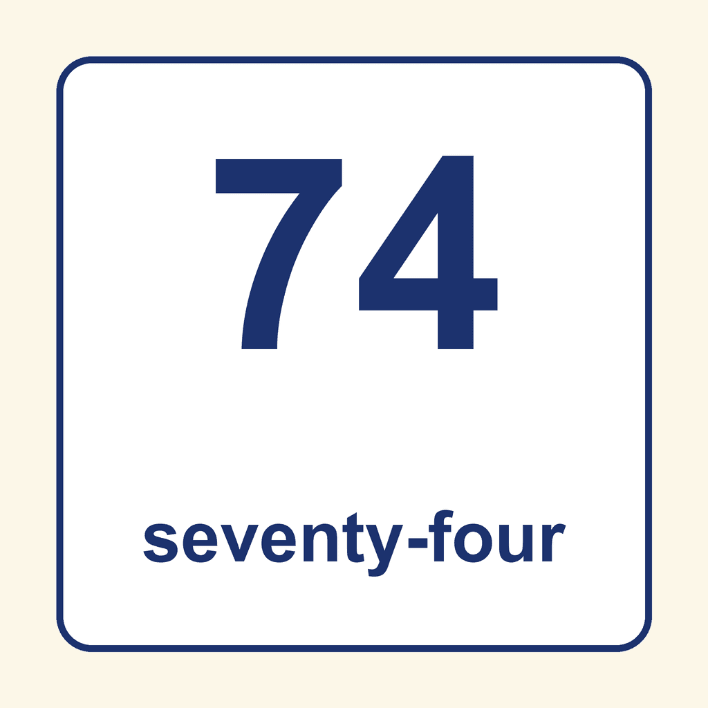 Number Word — 74 (Seventy-Four)