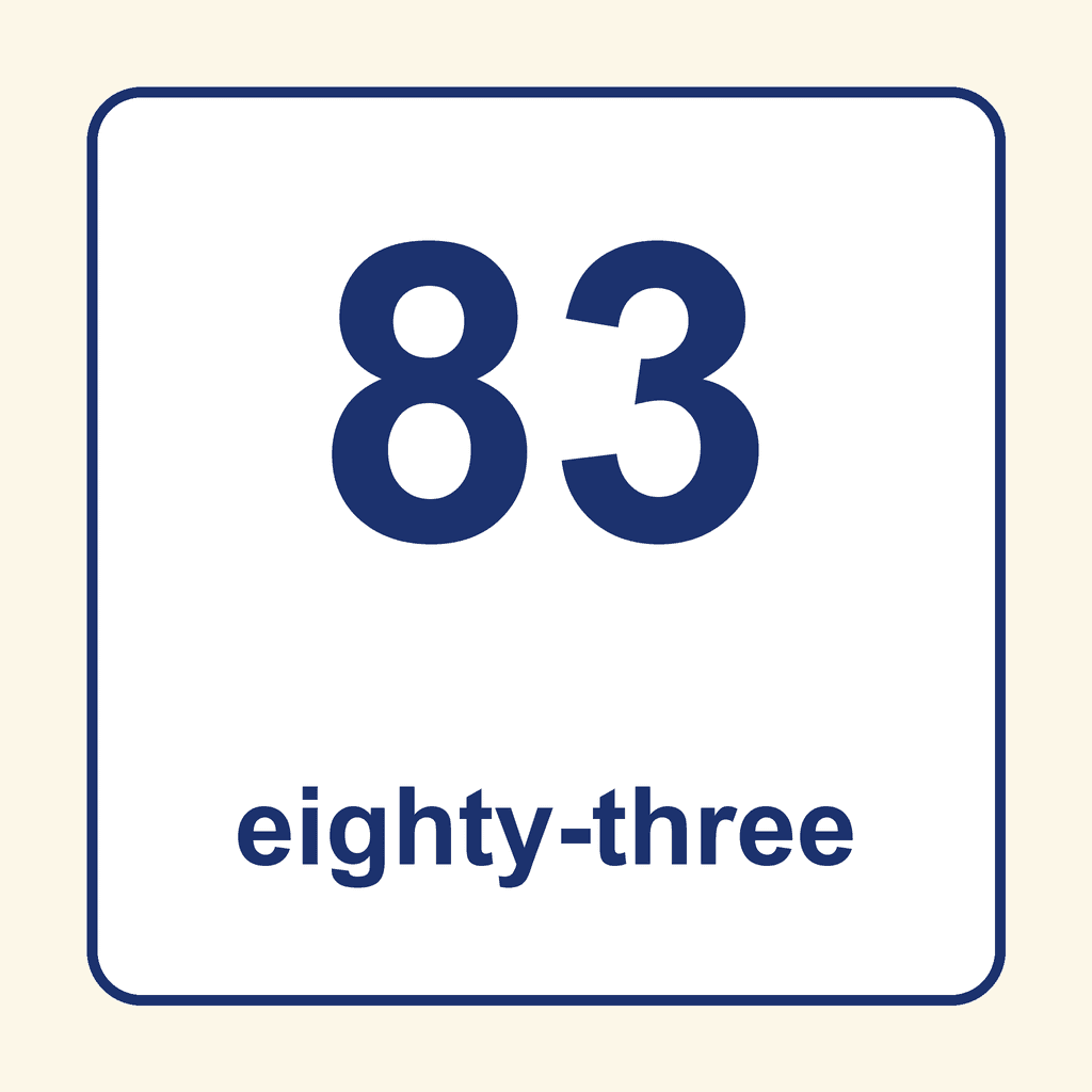 Number Word — 83 (Eighty-Three)
