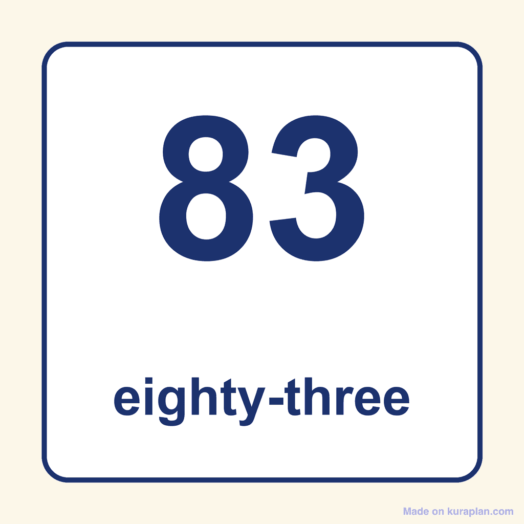 Number Word — 83 (Eighty-Three)