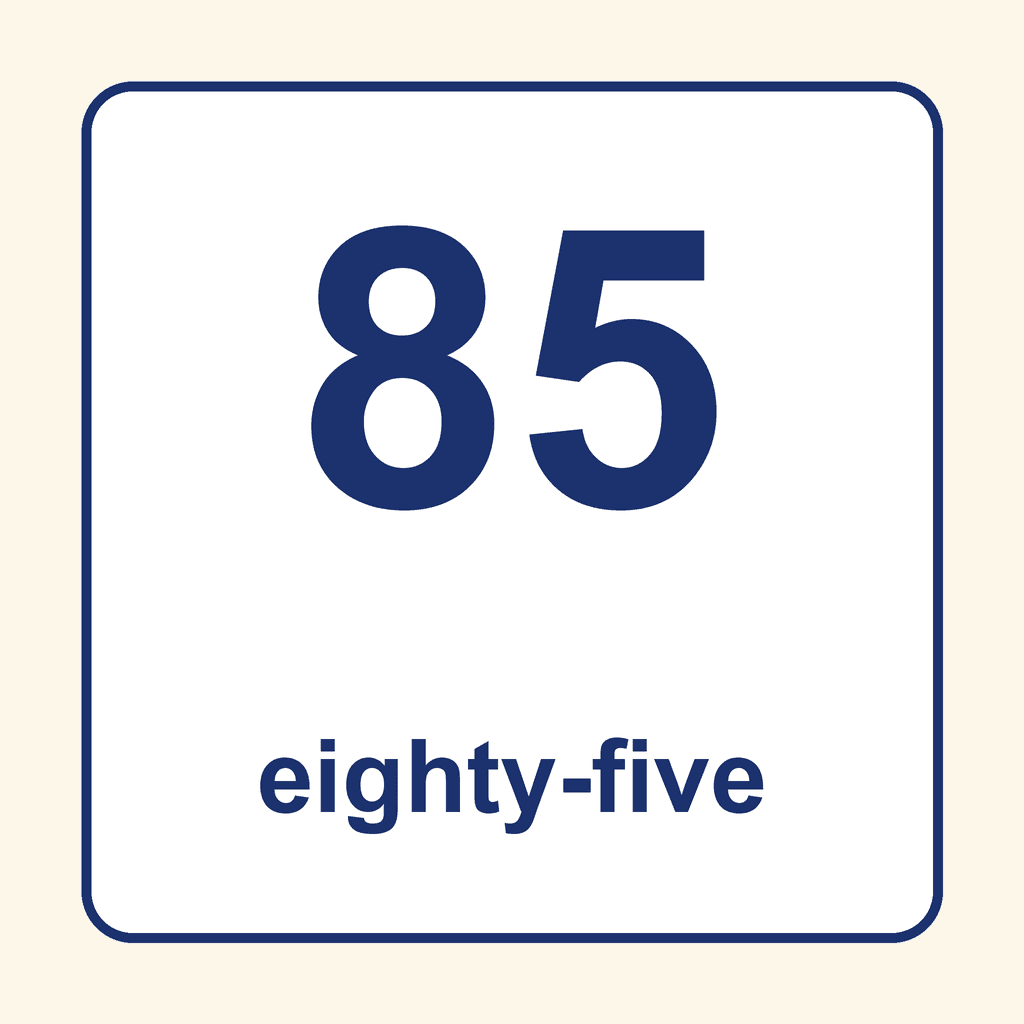 Number Word — 85 (Eighty-Five)