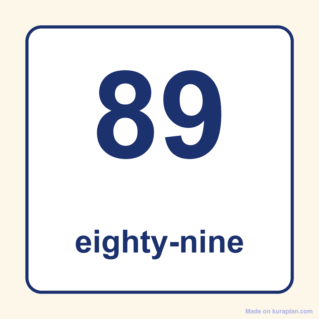 Number Word — 89 (Eighty-Nine)