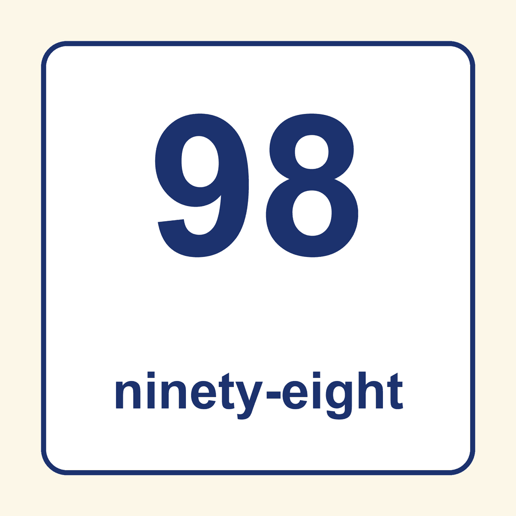 Number Word — 98 (Ninety-Eight)