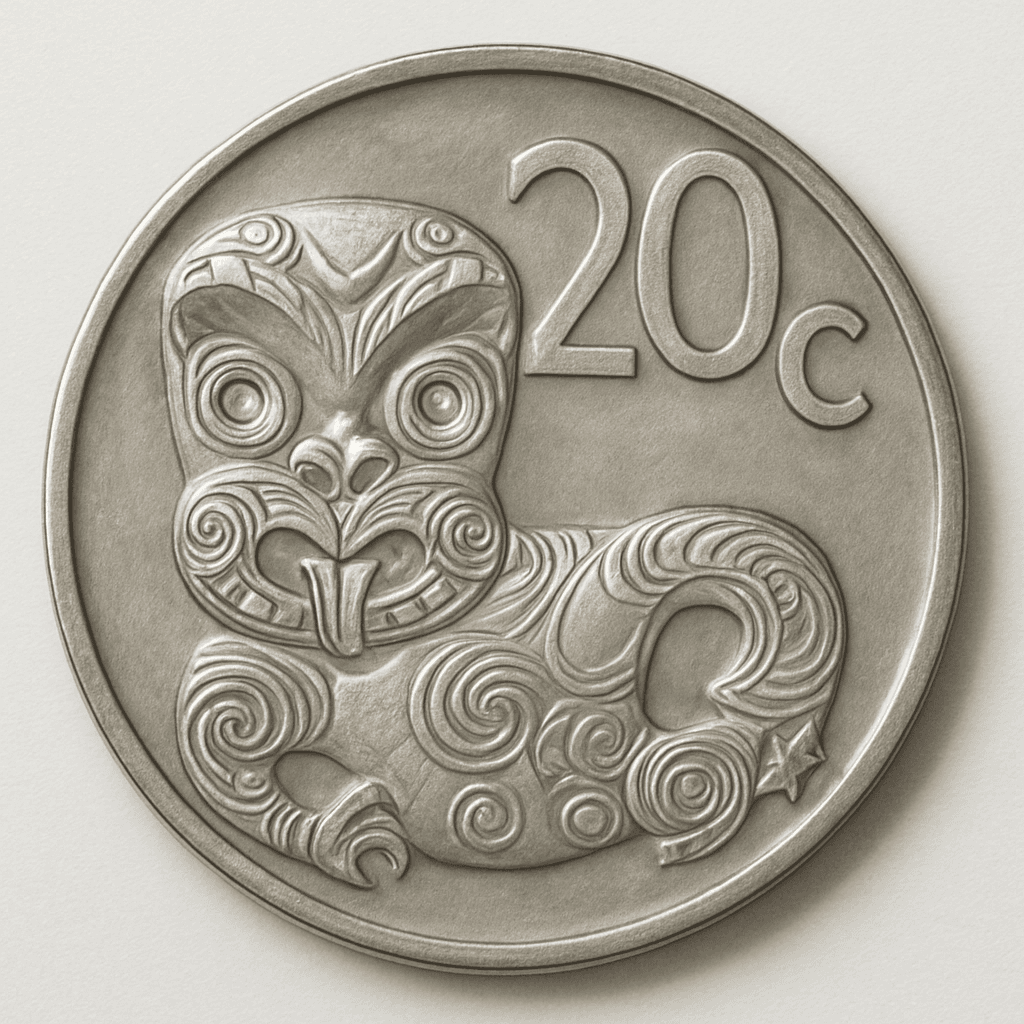 NZ 20c coin (realistic)